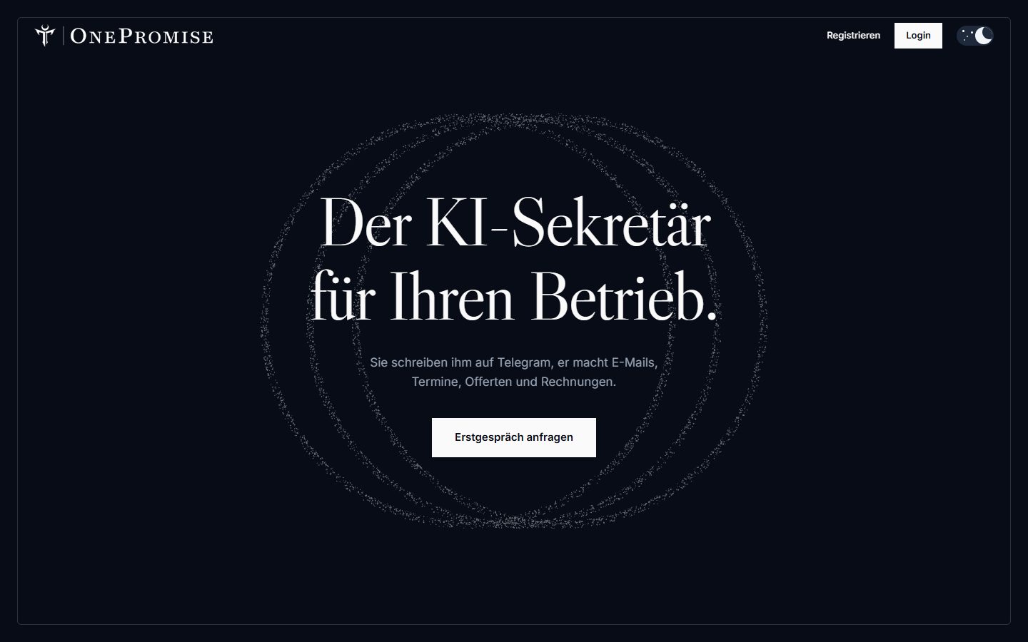 Preview of the onepromise-ki.ch website